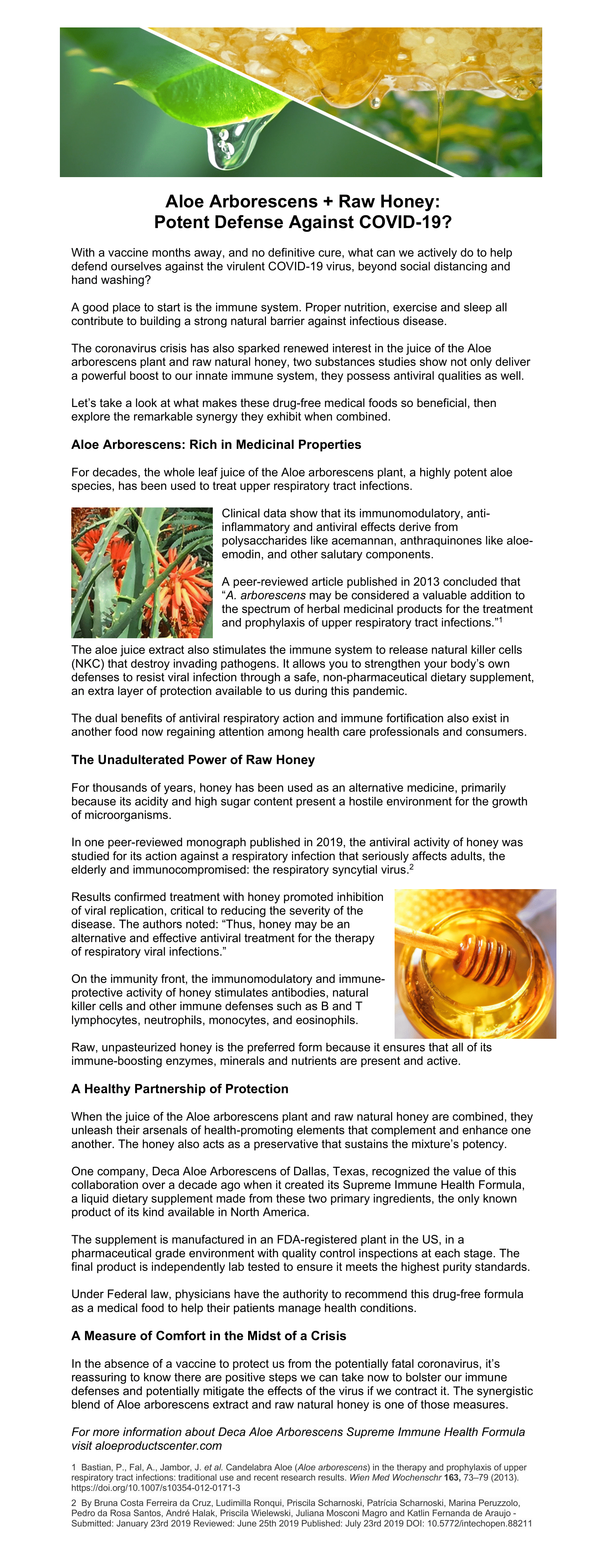 Deca Aloe Article/Blog Post